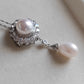 Elegant French style brooch & necklace genuine freshwater pearls 9.8-10.9mm