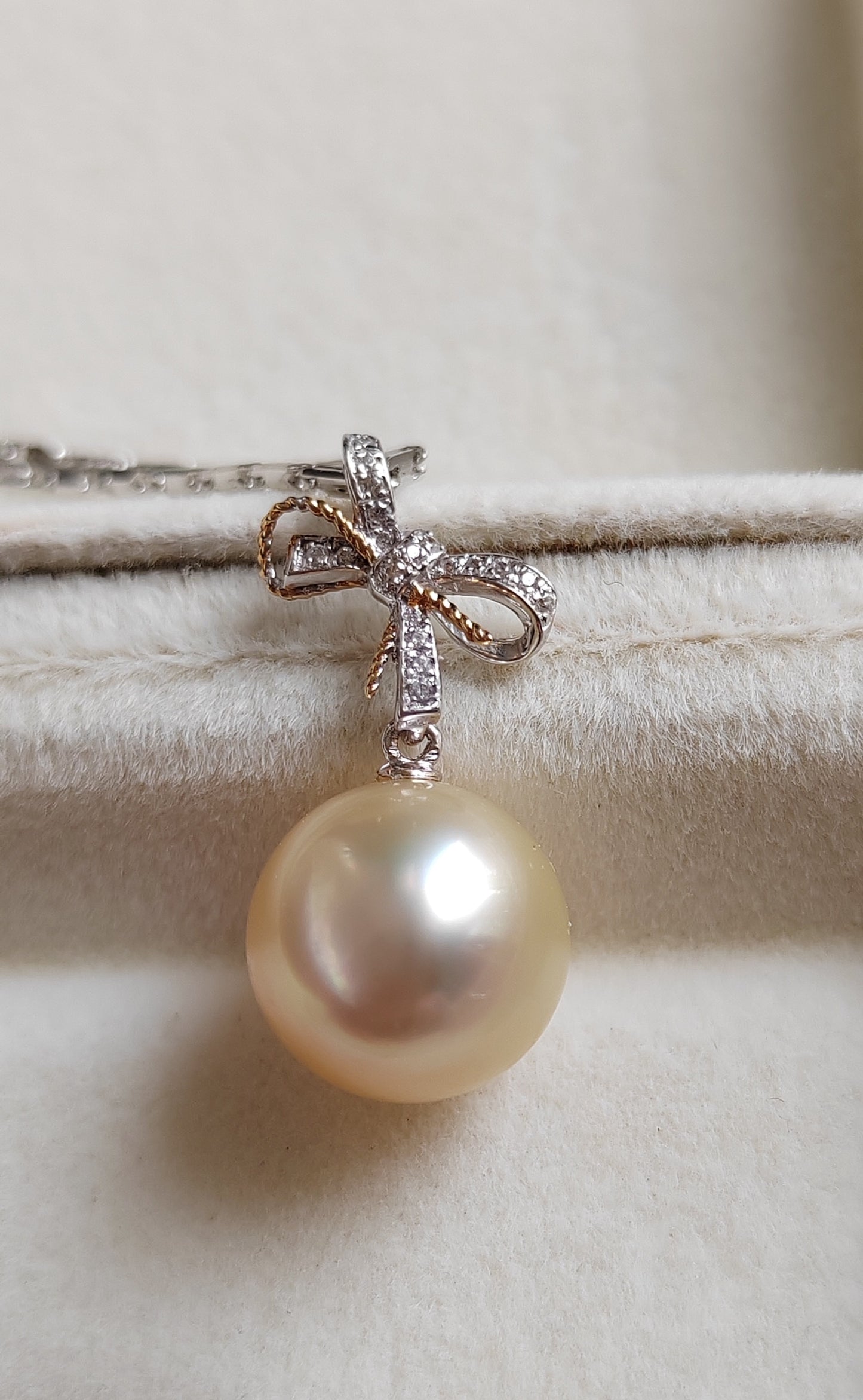 18k gold pendant genuine golden south sea pearl 10.8mm