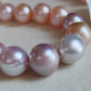 'Rainbow' necklace 10.8-13mm Genuine freshwater pearls