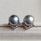 10.3mm Genuine tahitian sea pearls silver earrings