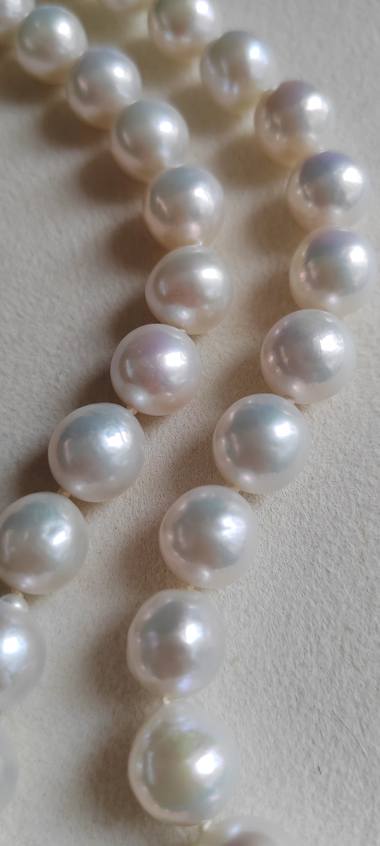 10-11.7mm Genuine freshwater pearls classic necklace silver