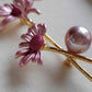 'Pink Lily' brooch genuine freshwater pearl 10.4x11.2mm