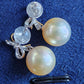 18k gold earrings genuine golden south sea pearls 10mm round