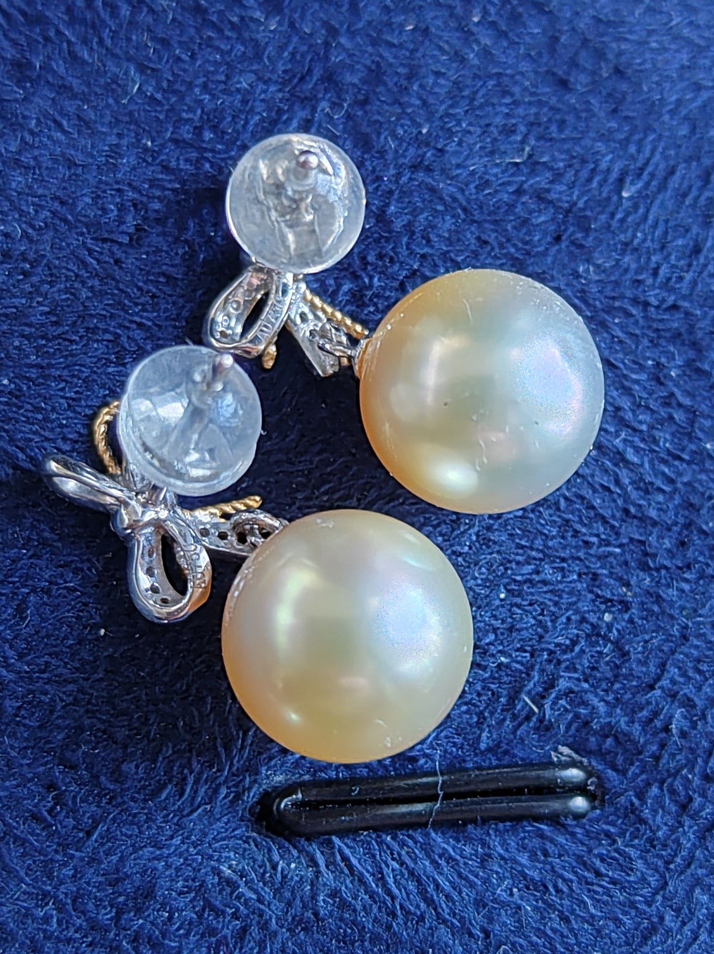 18k gold earrings genuine golden south sea pearls 10mm round