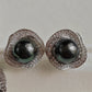'Black Rose' jewelry set Genuine tahitian sea pearls 7.8-8.9mm