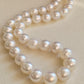 9-12.2mm Genuine south sea white pearls 14ct gold necklace 18 inch