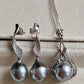 'Lily' Jewellry set Genuine tahitian sea pearl 9.4-9.9mm