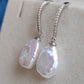 10.8mm Genuine freshwater Keshi pearls classic dangling earrings