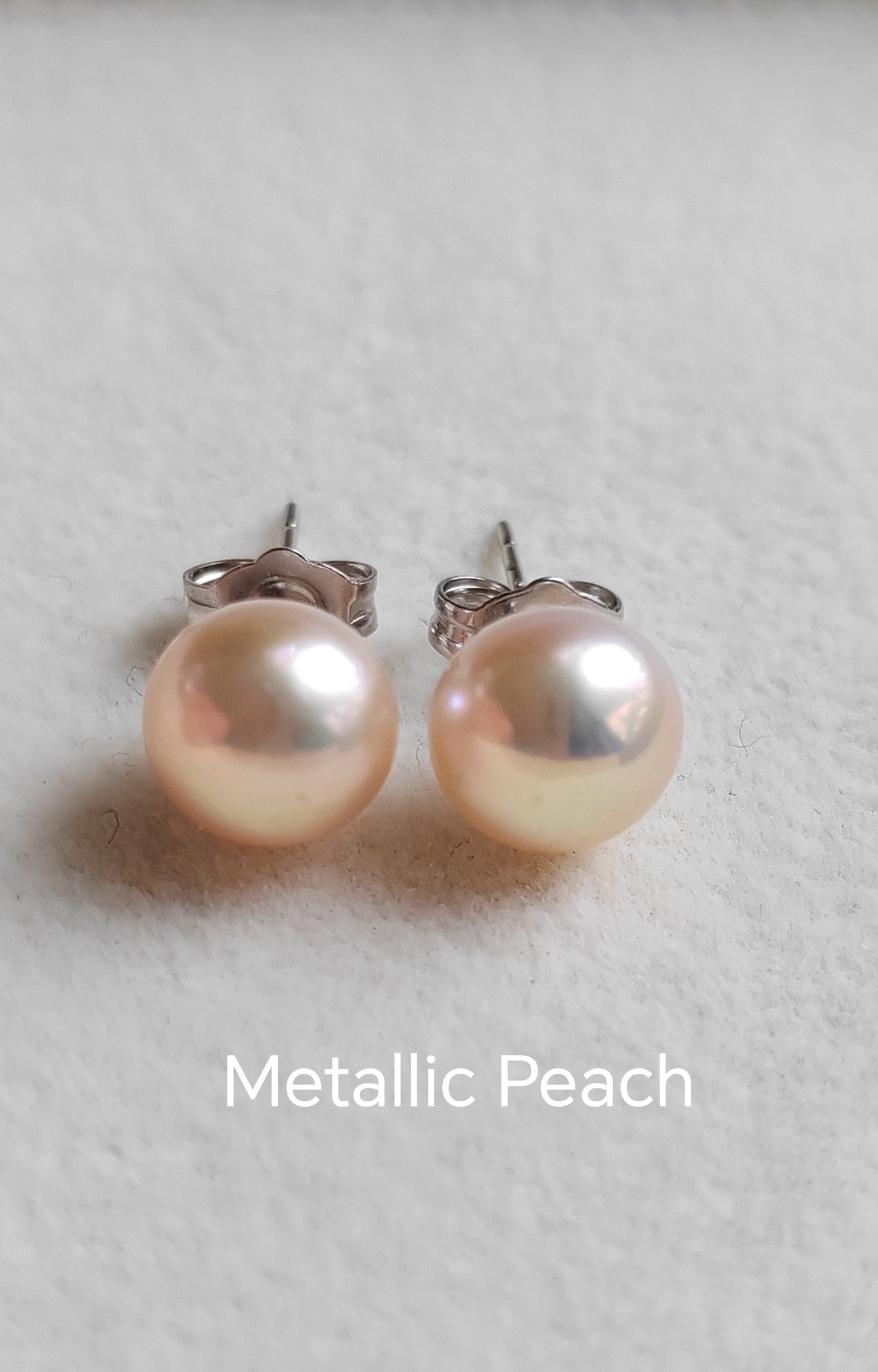 Sterling Silver pearl studs - Genuine freshwater button pearls