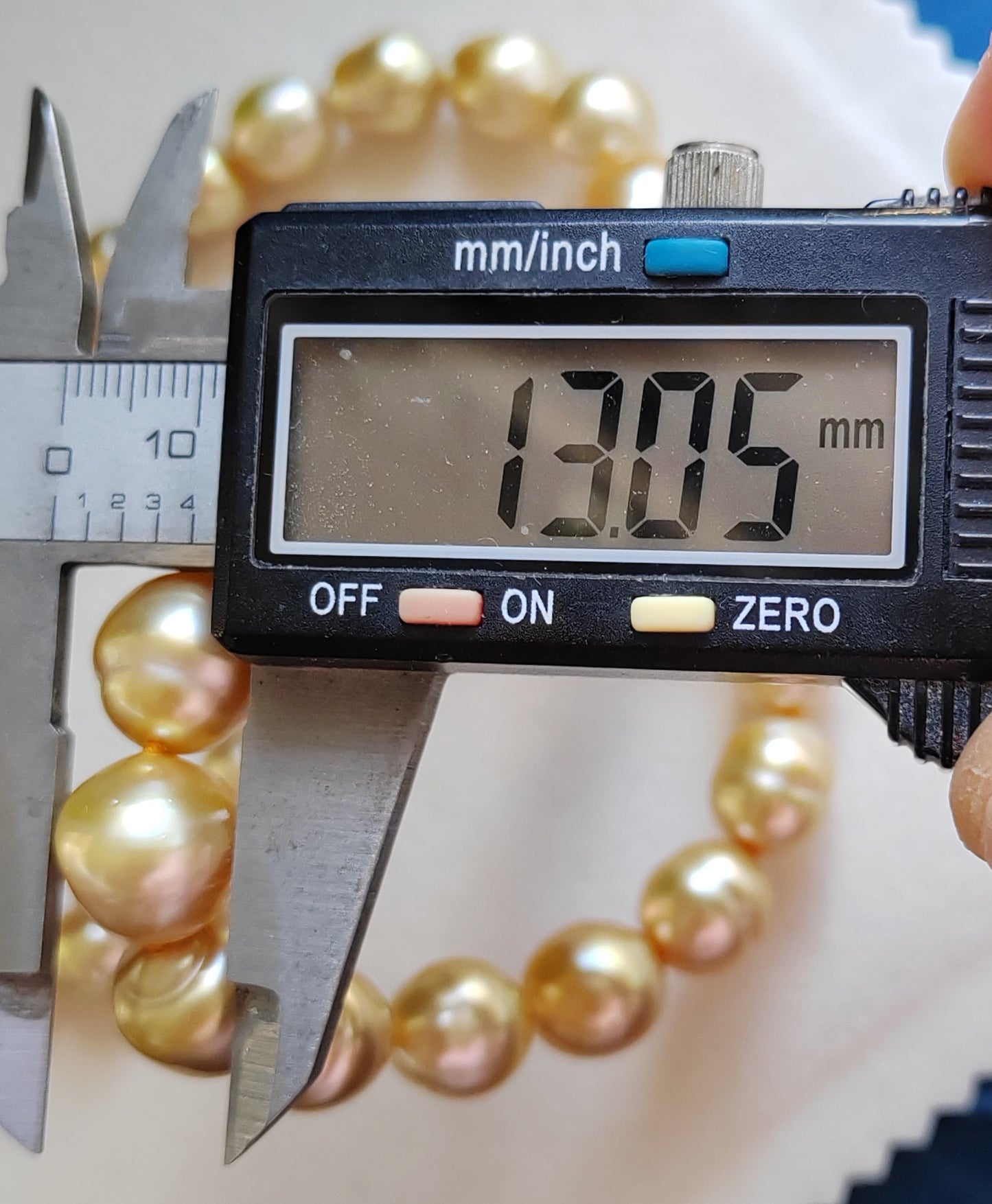 10.1-13mm Genuine golden south sea pearl baroque necklace 14k gold