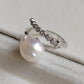 'Wild Lily' Silver ring genuine Keshi south sea white pearl 6ct