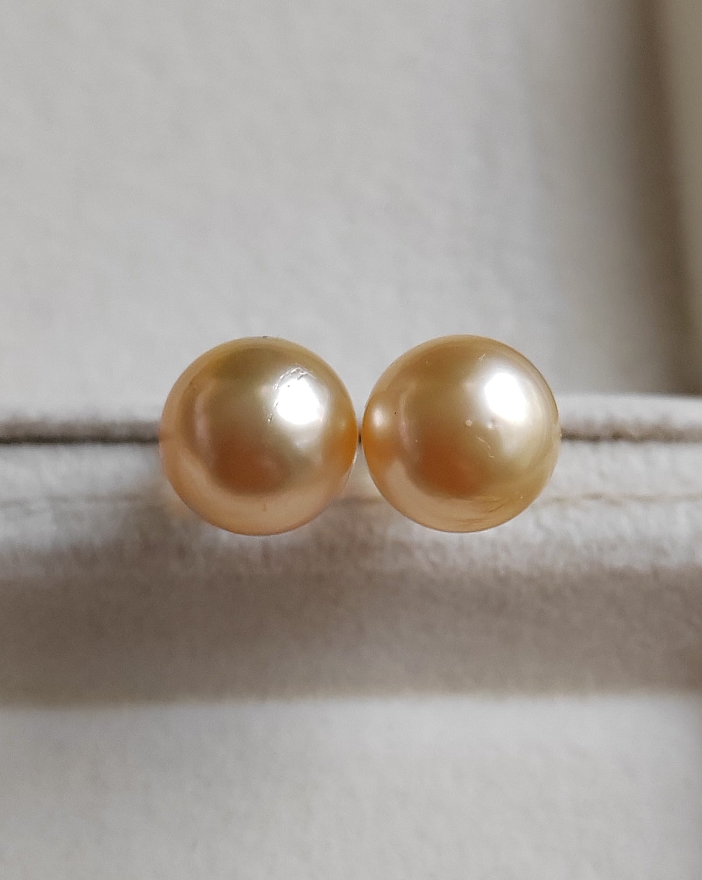 10mm Genuine golden south sea pearls Essential earrings studs 14k gold