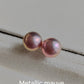 Sterling Silver pearl studs - Genuine freshwater button pearls
