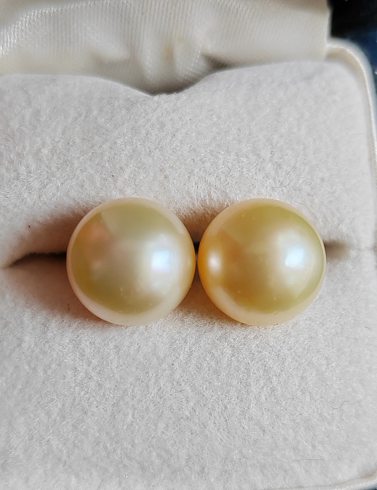 18k gold earring stud genuine golden south sea pearl 9mm