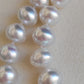 11-12.7mm Genuine south sea white pearl necklace 9K gold