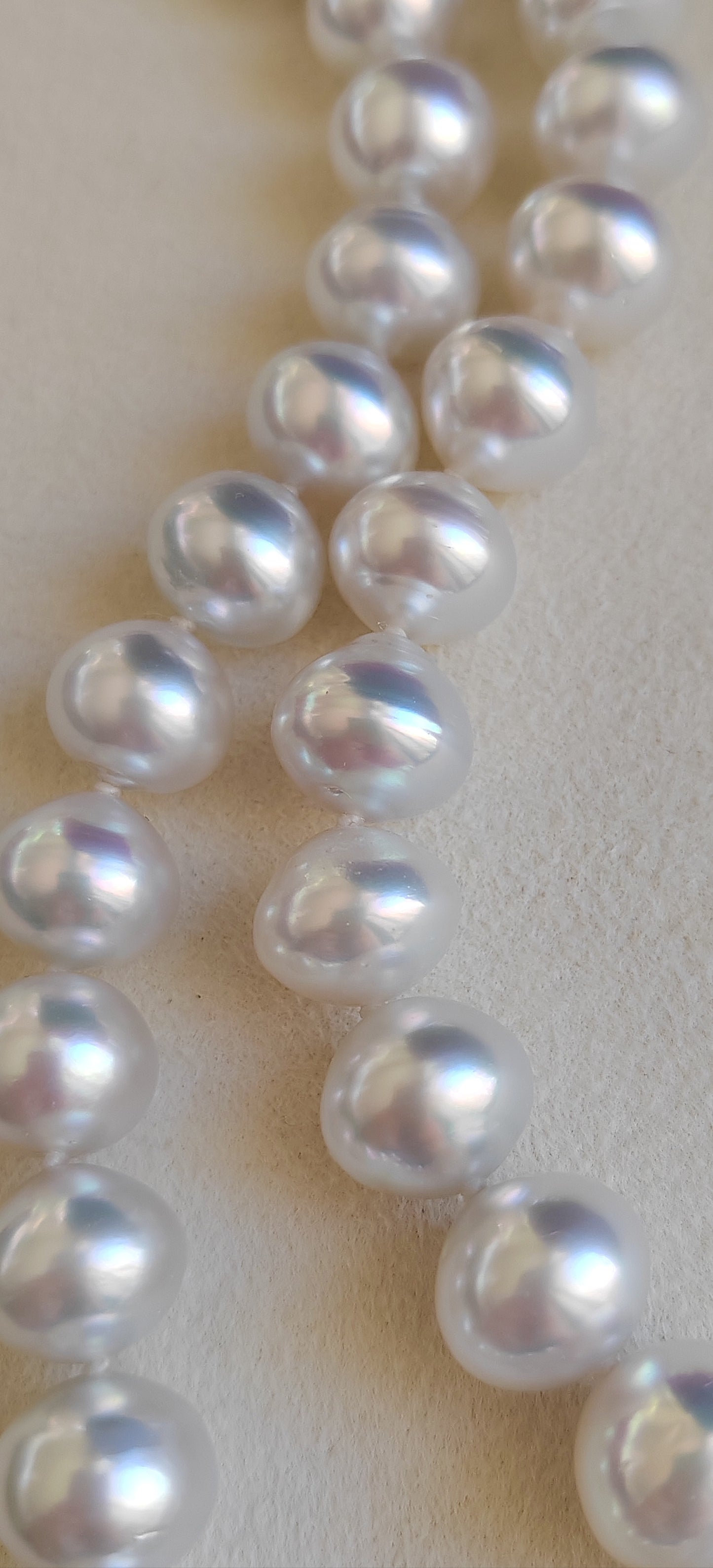 11-12.7mm Genuine south sea white pearl necklace 9K gold