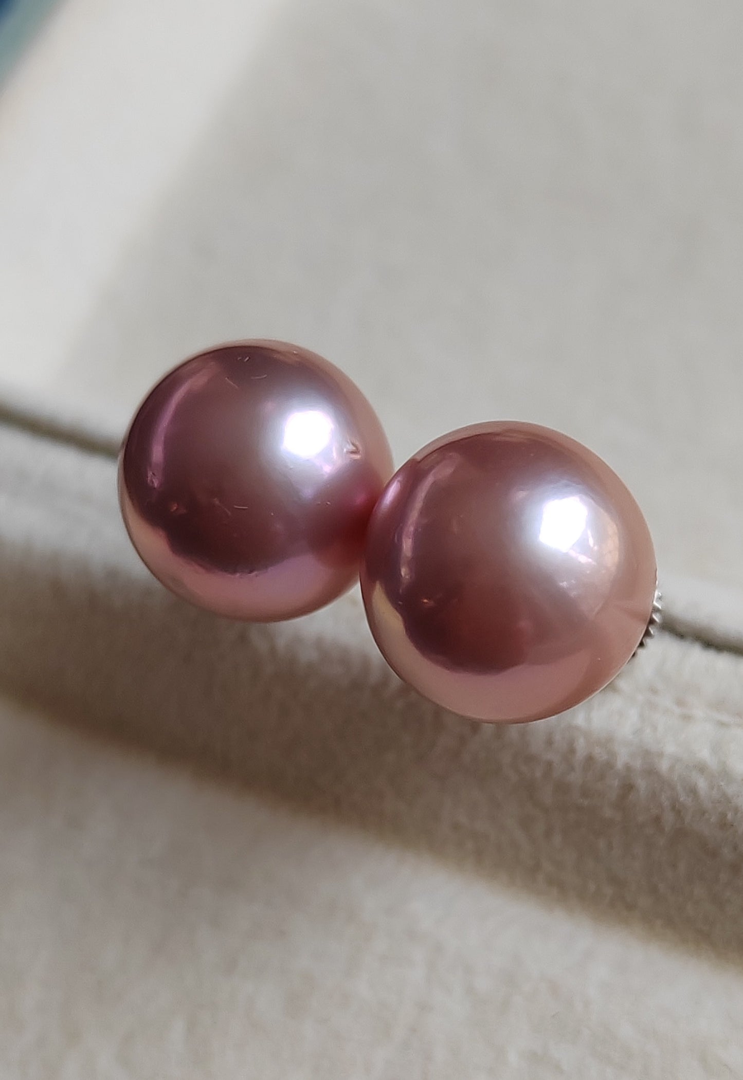 12.3mm Genuine freshwater pearls essential earrings studs silver