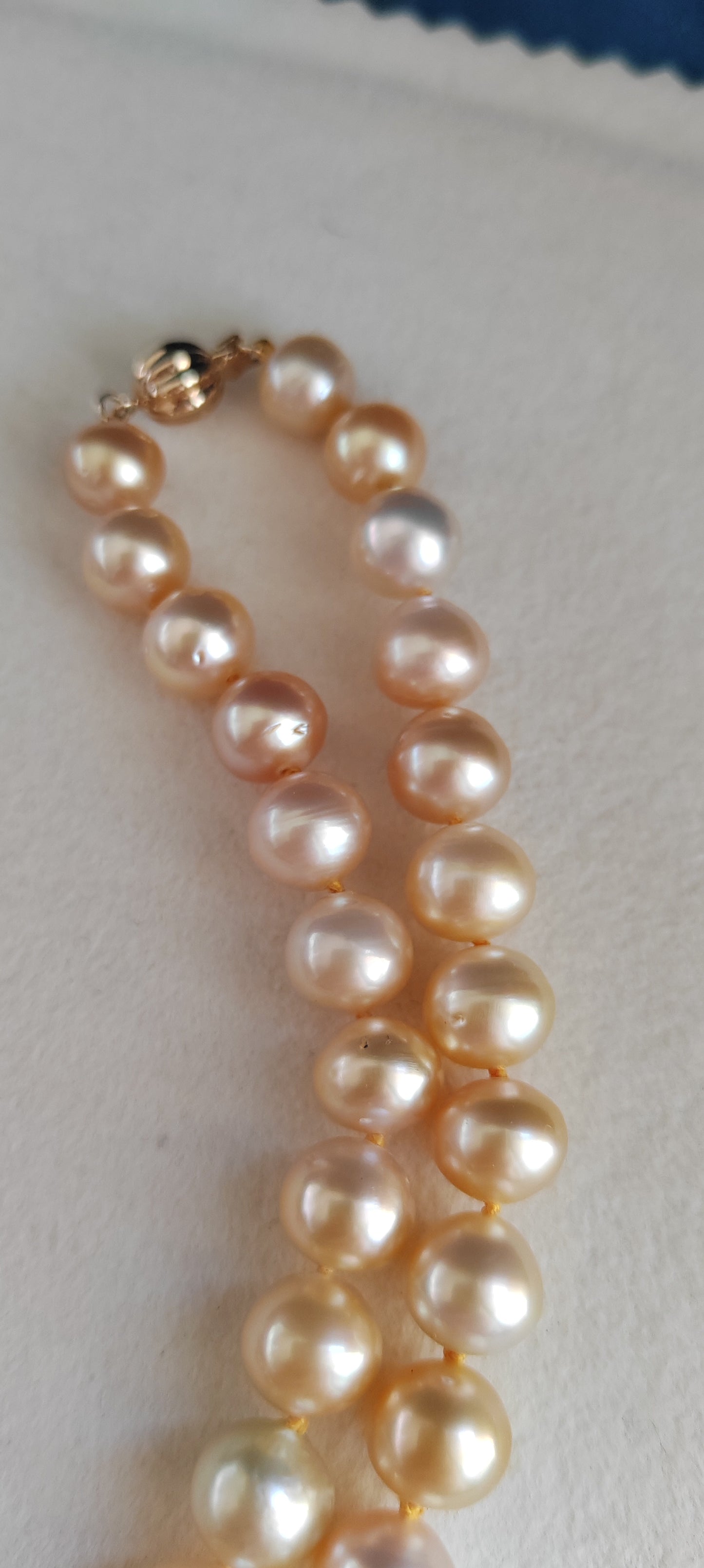 8-11.1mm Genuine golden south sea pearl necklace strand