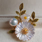 'Lily' brooch genuine freshwater pearl 10.1mm with mother of pearl