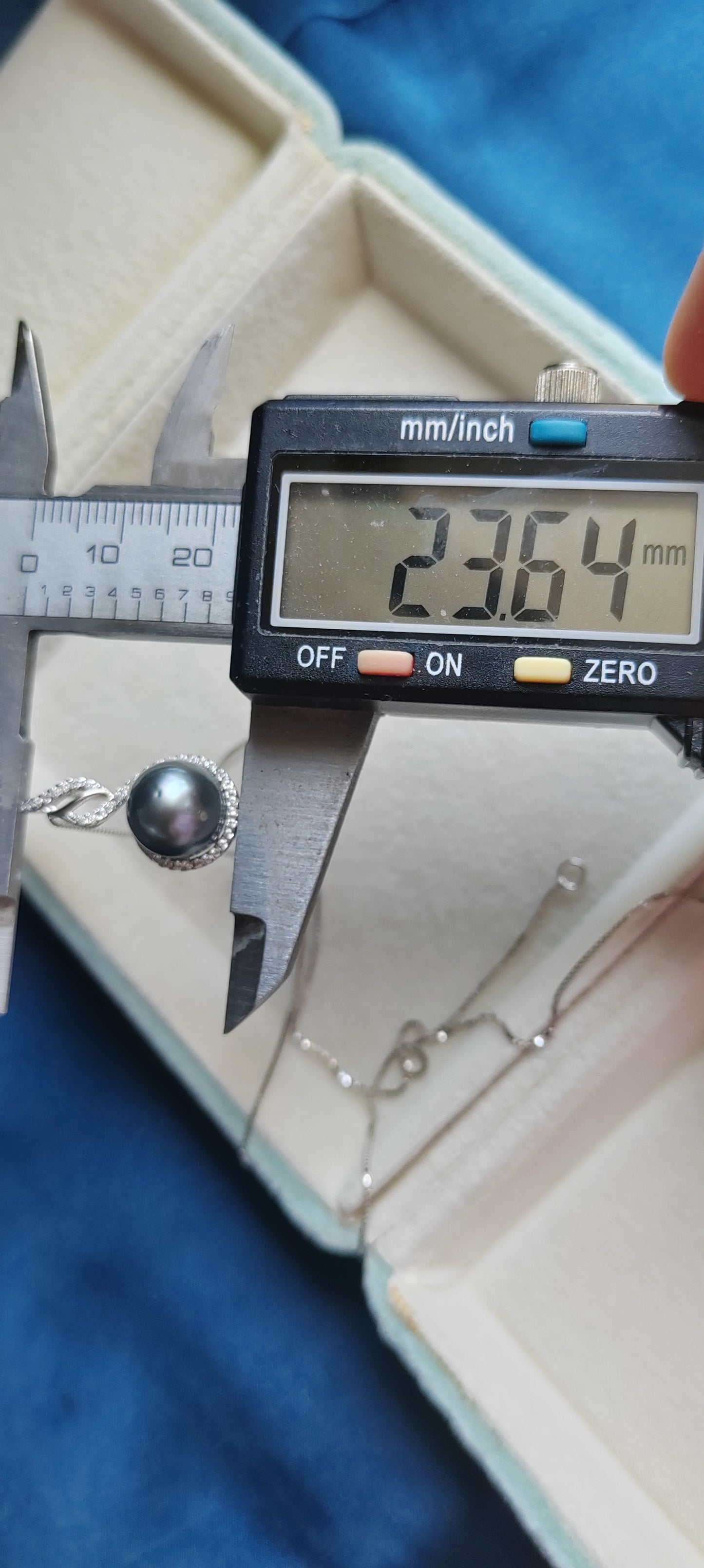 'Silver bird' necklace genuine tahitian south sea pearl 10mm