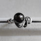 9.3mm Genuine tahitian south sea pearl silver wave ring