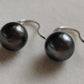 10.4mm Genuine tahitian south sea pearls round classic earrings sterling silver