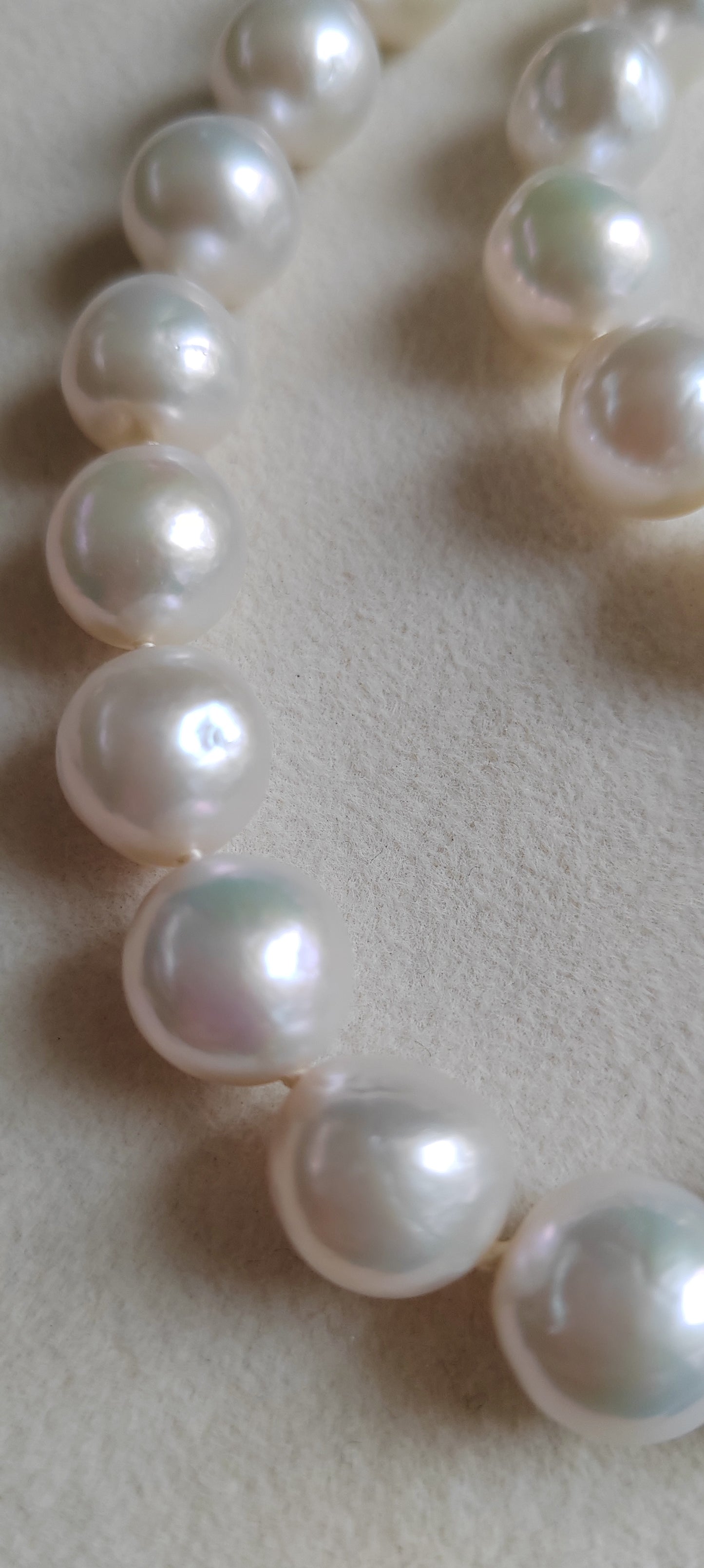 10-11.7mm Genuine freshwater pearls classic necklace silver