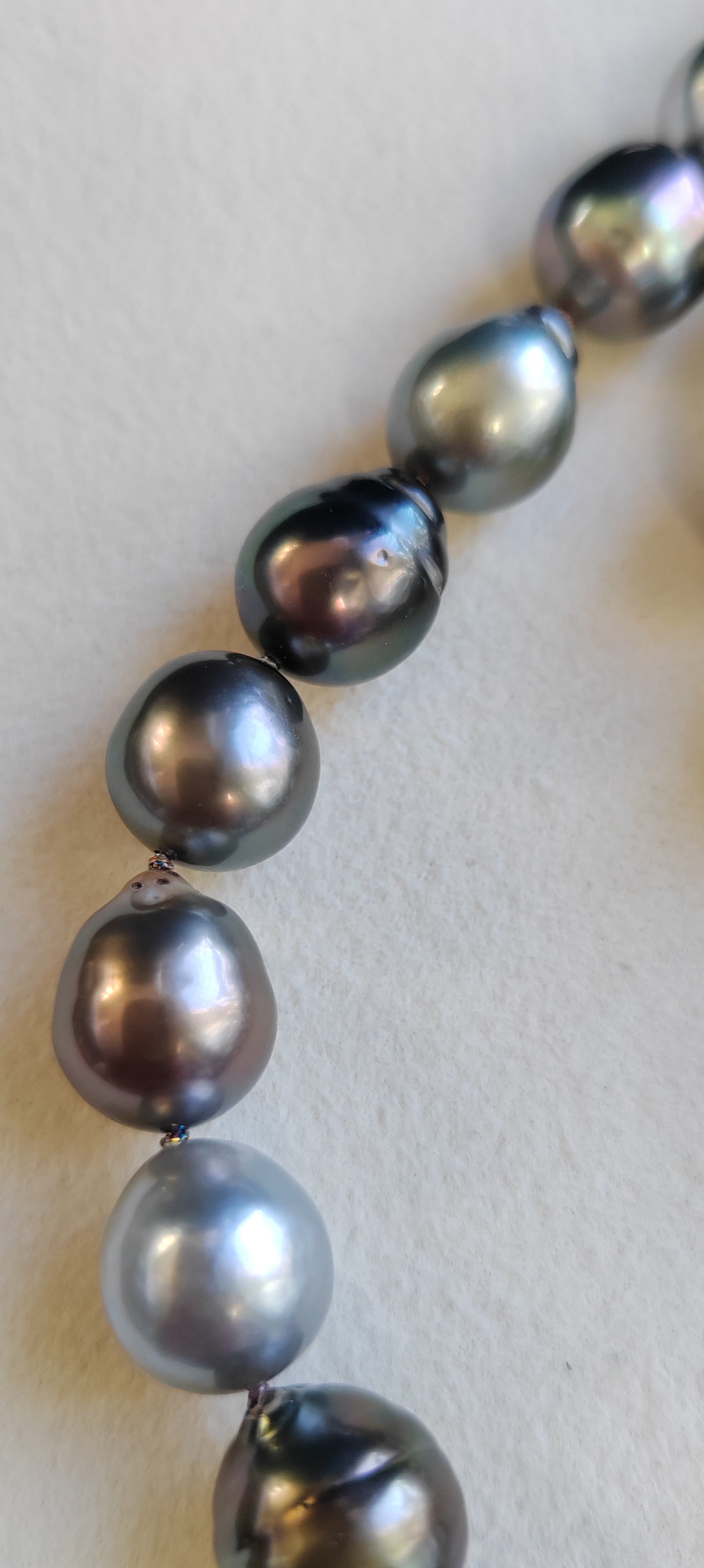 9.3-12mm Genuine Tahitian south sea pearls Baroque necklace