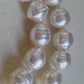 9-10.5mm Genuine Australian south sea white pearls baroque strand necklace