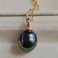 18k gold pendant genuine Mangareva tahitian south sea pearl 9.8x11.4mm