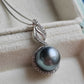 'Silver bird' necklace genuine tahitian south sea pearl 10mm