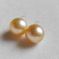 10mm Genuine golden south sea pearls Essential earrings studs 14k gold