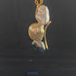 'A feather' 18k gold pendant genuine south sea & Tahitian Keshi pearls 'Wild'