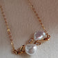 'Blooming flowers' 18k gold necklace genuine south sea Keshi pearls 2.3ct