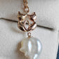 'Wild' Genuine Australian south sea Keshi 'Love cat' 10k necklace
