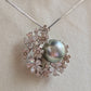 'Moon flowers' necklace genuine tahitian south sea pearl 9.4mm