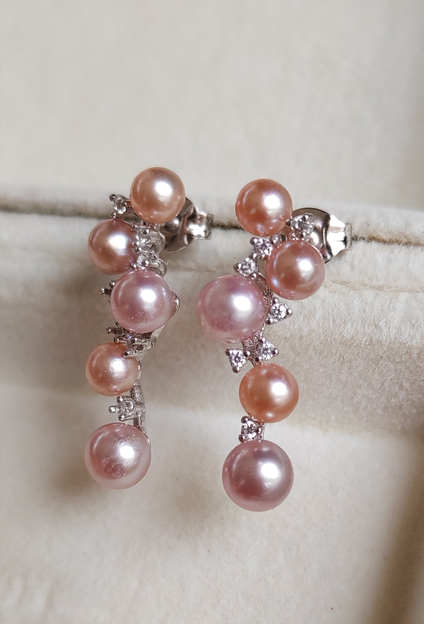 3.8-4.8mm Genuine freshwater pearls multicolour earrings