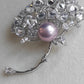 'Pink dandelion' brooch genuine freshwater pearl 10.9mm