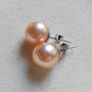 10.2-12mm Genuine freshwater pearls jewelry set Peach