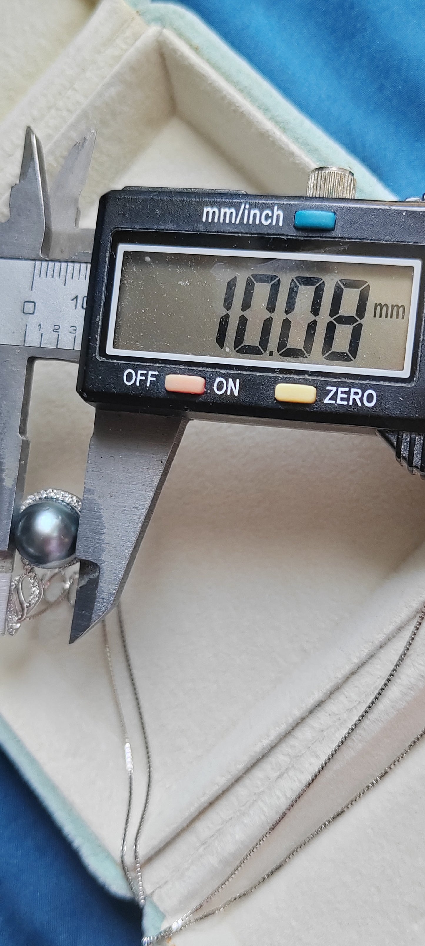 'Silver bird' necklace genuine tahitian south sea pearl 10mm