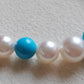 14k gold necklace Natural Sleeping Beauty Turquoise and Genuine Japanese akoya pearls