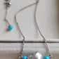 'Wild' Natural Turquoise genuine Australian south sea Keshi pearl necklace