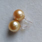 14k gold essential earrings genuine golden south sea pearls 11.5mm