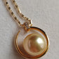 11.5mm Genuine golden south sea pearl 9k gold 'Moon' pendant