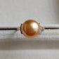 10.9mm Genuine golden south sea pearl 18k gold solitaire ring