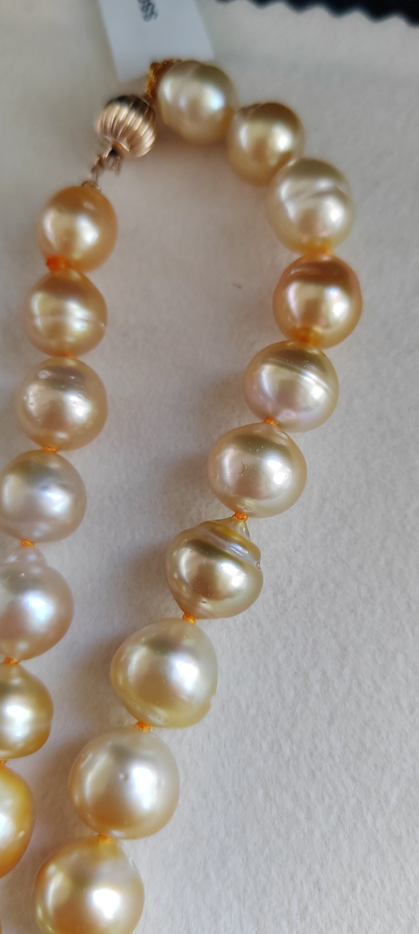 9-12.6mm Genuine golden south sea pearls designer necklace