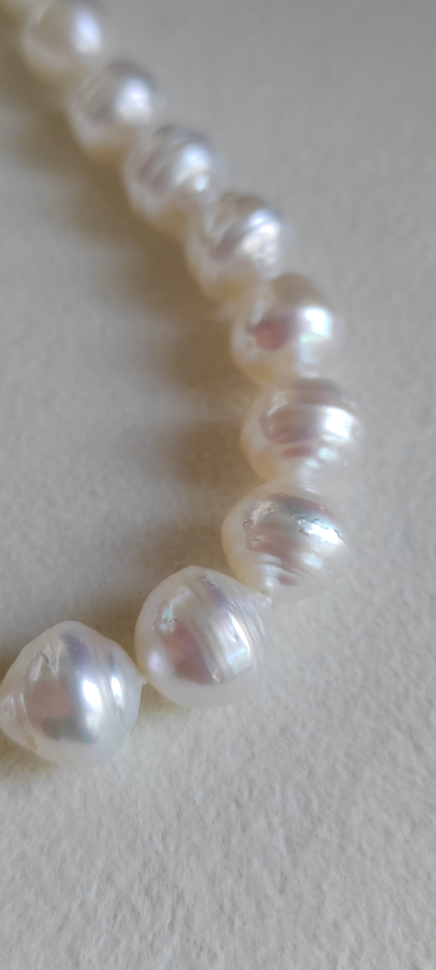 9-10.5mm Genuine Australian south sea white pearls baroque strand necklace
