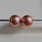 'Chocolate' Pearl earrings studs genuine freshwater pearls 11.8mm