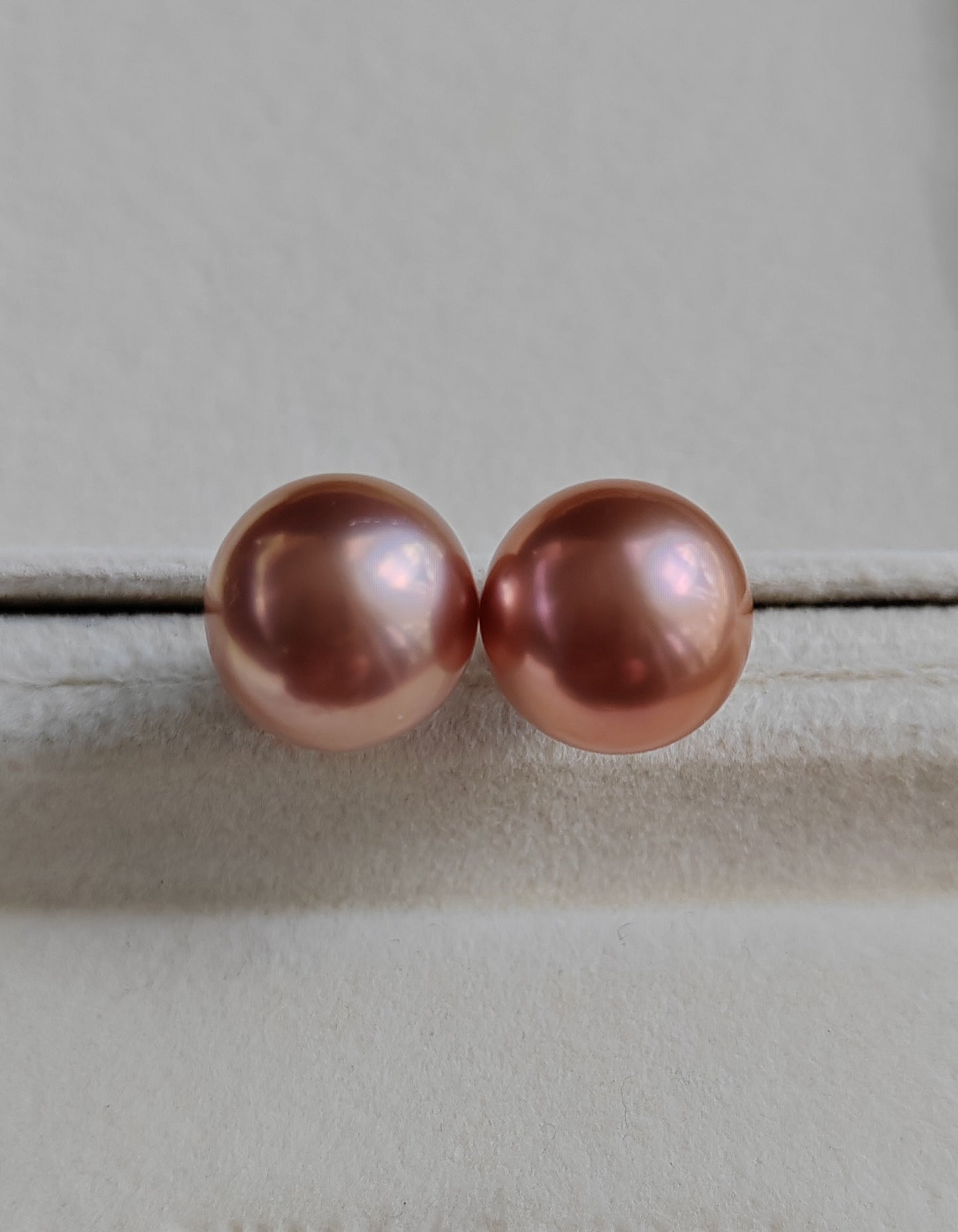 'Chocolate' Pearl earrings studs genuine freshwater pearls 11.8mm