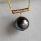 18k gold rainbow drop pendant genuine tahitian south sea pearl 12.8mm